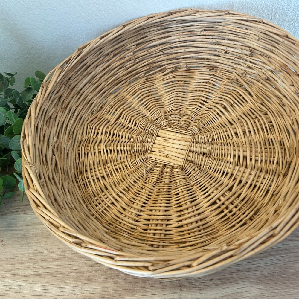 Natural Wicker Decorative Basket Bowl - Neutral